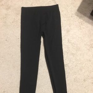 Black full length fleece leggings